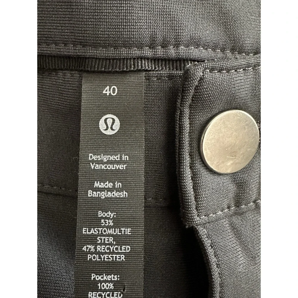 Lululemon ABC Classic Fit Sz 40x31 Warpstreme Men's 5 Pocket Pants Black #AAA6-9